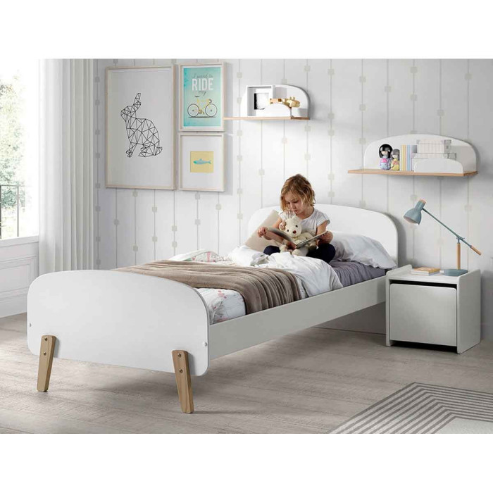 Paris Prix Lit Enfant "Kiddy" 90x200cm Blanc & Naturel