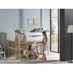 Paris Prix Lit Enfant "Kiddy" 90x200cm Naturel & Blanc