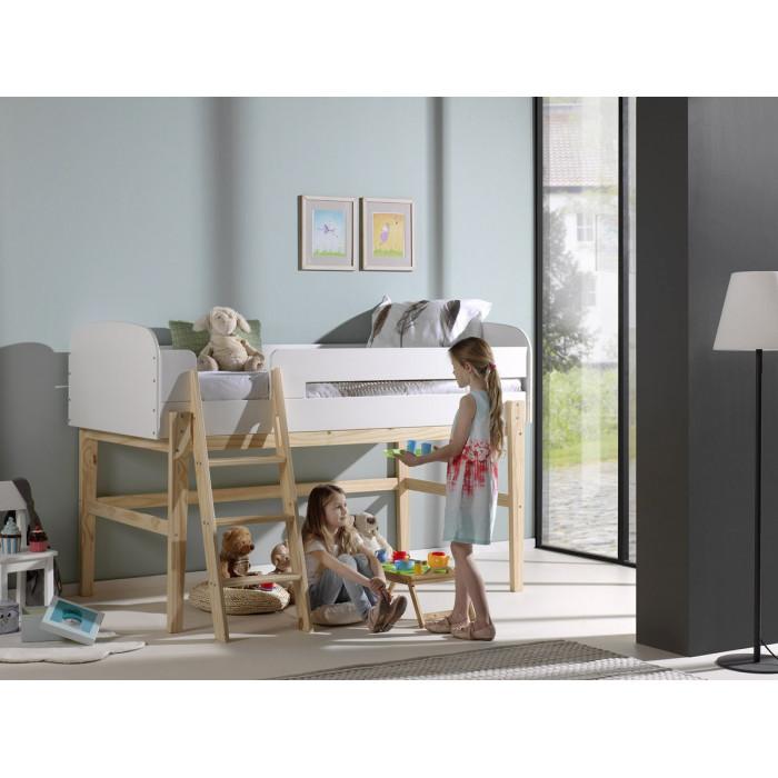 Paris Prix Lit Enfant "Kiddy" 90x200cm Naturel & Blanc