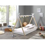 Paris Prix Lit Enfant & Matelas "Tipi" 90x200cm Blanc