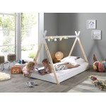 Paris Prix Lit Enfant & Matelas "Tipi" 90x200cm Blanc