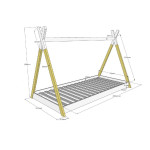 Paris Prix Lit Enfant & Matelas "Tipi" 90x200cm Blanc