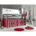 Paris Prix Lit Enfant "Pino Cirque" 90x200cm Gris