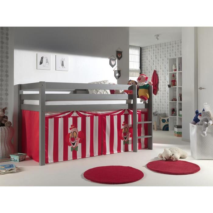 Paris Prix Lit Enfant "Pino Cirque" 90x200cm Gris