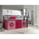 Paris Prix Lit Enfant "Pino Flower" 90x200cm Gris