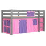 paris prix Lit Enfant "Pino Rose" 90x200cm Gris