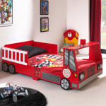 Paris Prix Lit Enfant "Pompier" 70x140cm Rouge
