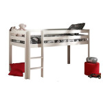 paris prix Lit Enfant Surélevé "Pino" 90x200cm Blanc