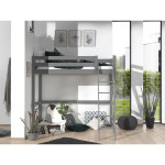 Paris Prix Lit Mezzanine Enfant "Pino" 90x200cm Gris