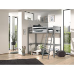 Paris Prix Lit Mezzanine Enfant "Pino" 90x200cm Gris