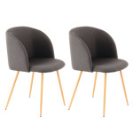 paris prix Lot de 2 Chaises Déco "Celina" 84 cm Noir