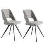 paris prix Lot de 2 Chaises Design "Gioia" 82cm Gris