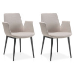 paris prix Lot de 2 Chaises Design "Paola" 82cm Gris