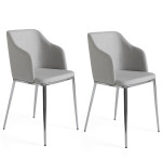 paris prix Lot de 2 Chaises Design "Tela" 79cm Gris