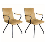 paris prix Lot de 2 Chaises Rétro "Eaden" 87cm Sable