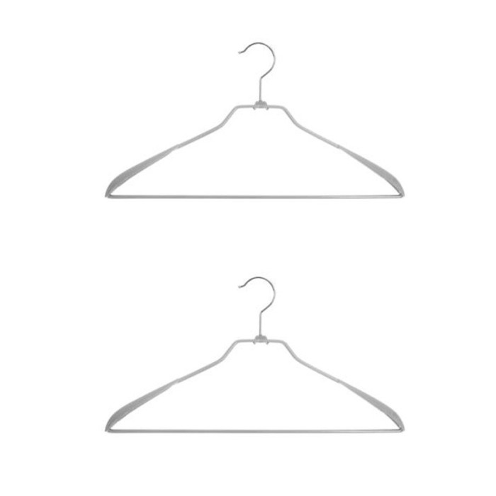 Paris Prix Lot De 2 Cintres En Métal & PVC 44cm Gris