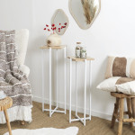 Paris Prix Lot De 2 Sellettes "Loka" 82cm Blanc