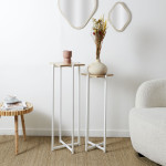 Paris Prix Lot De 2 Sellettes "Loka" 82cm Blanc