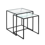 paris prix Lot de 2 Tables Gigognes "Park" 49cm Noir