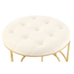 Paris Prix Lot De 2 Tabourets "Becky" 60cm Ivoire & Or