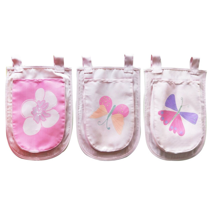 Paris Prix Lot De 3 Pochettes "Pino Birdy" 52cm Rose