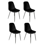 paris prix Lot de 4 Chaises Design "Amber" 86cm Noir