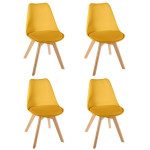 paris prix Lot de 4 Chaises Design "Baya" 81cm Jaune