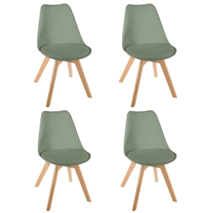 Paris Prix Lot De 4 Chaises Design "Baya" 81cm Kaki