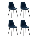 paris prix Lot de 4 Chaises Design "Nokas" 85cm Bleu