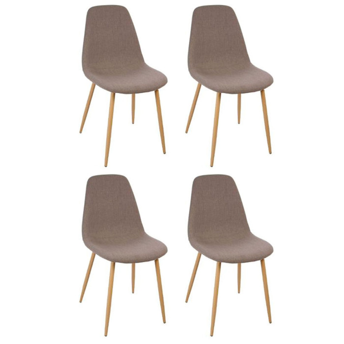 Paris Prix Lot De 4 Chaises Design "Roka" 85cm Taupe
