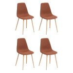 paris prix Lot de 4 Chaises Design "Roka" 87cm Ambre