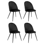 paris prix Lot de 4 Chaises Design "Slano" 84cm Noir
