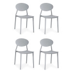 paris prix Lot de 4 Chaises Design "Tojal" 81cm Gris