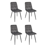 paris prix Lot de 4 Chaises "Mateo" 88cm Gris Foncé