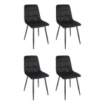 paris prix Lot de 4 Chaises "Mateo" 88cm Noir