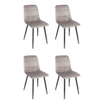 paris prix Lot de 4 Chaises "Mateo" 88cm Taupe