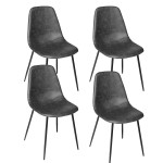 paris prix Lot de 4 Chaises Métal "Vladi" 82cm Gris