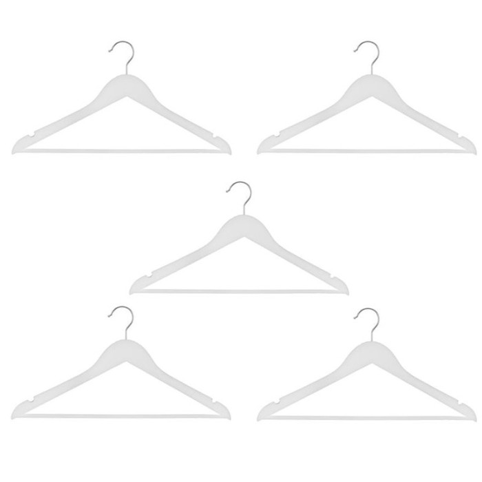 Paris Prix Lot De 5 Cintres En Bois 44cm Blanc