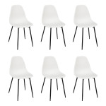paris prix Lot de 6 Chaises "Gustav" 87cm Blanc