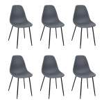 paris prix Lot de 6 Chaises "Gustav" 87cm Gris