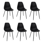 paris prix Lot de 6 Chaises "Gustav" 87cm Noir