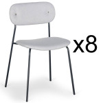 Paris Prix Lot De 8 Chaises Design "Tyler" 80cm Gris