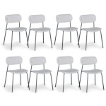 paris prix Lot de 8 Chaises Design "Tyler" 80cm Gris