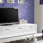 Paris Prix Meuble TV Design "Duo" 200cm Blanc