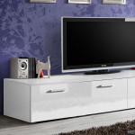 Paris Prix Meuble TV Design "Duo" 200cm Blanc