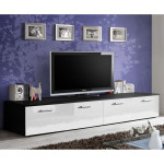 paris prix Meuble TV Design "Duo" 200cm Blanc & Noir
