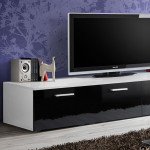 Paris Prix Meuble TV Design "Duo" 200cm Noir & Blanc