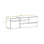 Paris Prix Meuble TV Design LED "Cross" 150cm Blanc