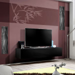 Paris Prix Meuble TV Mural Design "Fly I" 160cm Noir