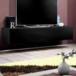 Paris Prix Meuble TV Mural Design "Fly I" 160cm Noir